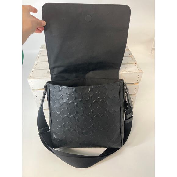 COACH 4006 HOUSTON MAP BAG SIGNATURE LEATHER CROSSBODY BAG - Picture 10 of 14